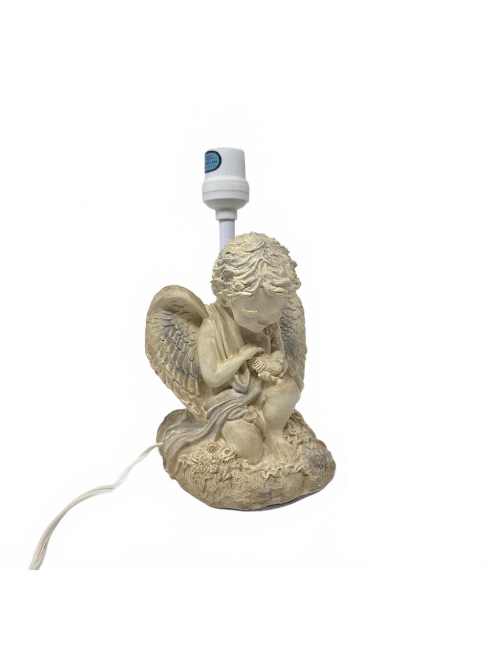 Vintage 1994 Figi Graphics Cherub Angel Dove Table Lamp Working 9.5 Inch